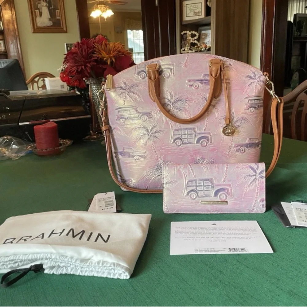 Brahmin Optimism Copa Cabana Large Duxbury Satchel with Matching Ady Wallet. EUC - Picture 1 of 12